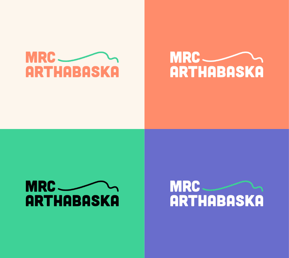 Quatre déclinaisons du logo de la MRC d'Arthabaska