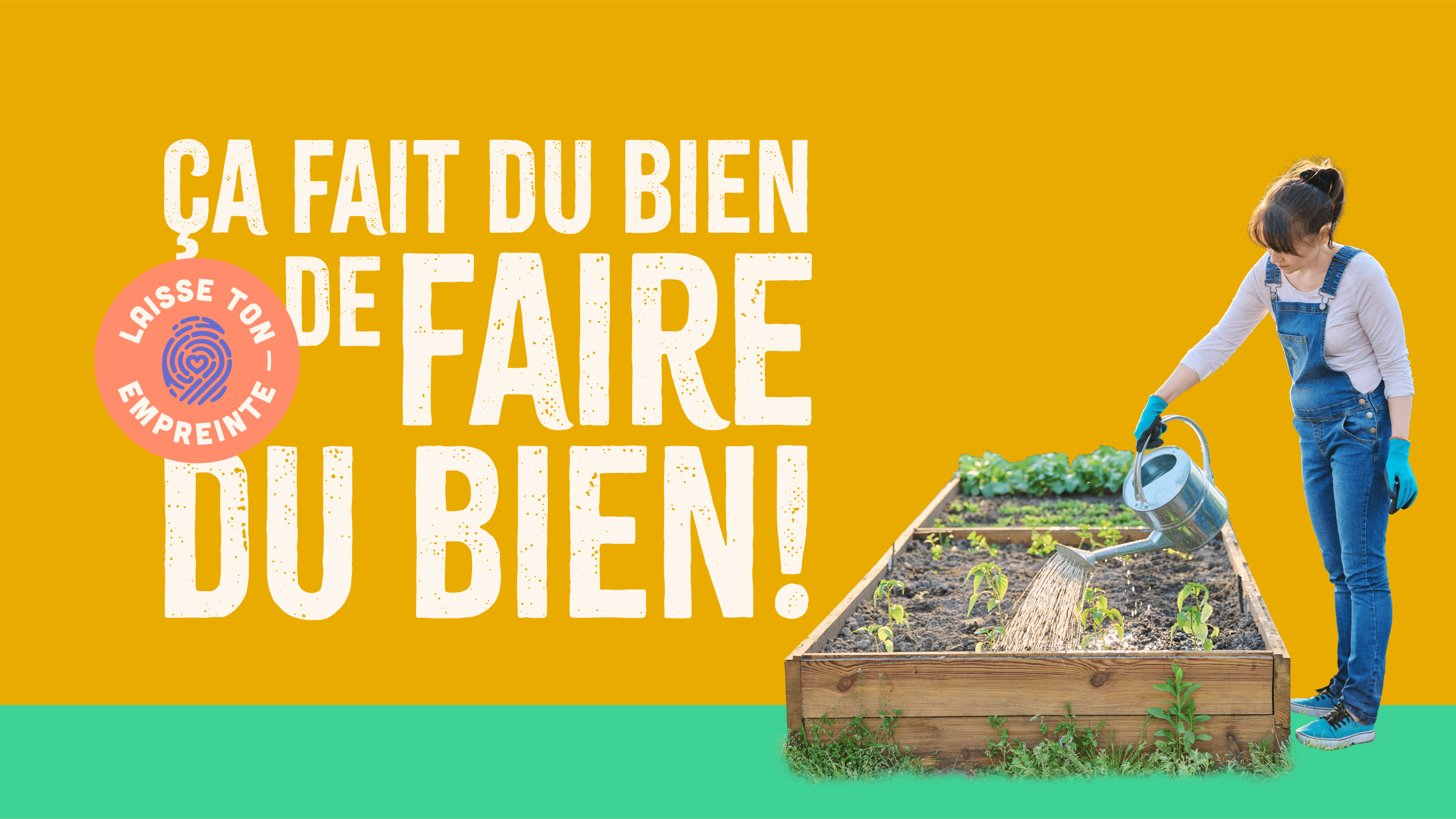 Campagne de bienveillance territoriale de la MRC d’Arthabaska : une femme arrosant des légumes dans une jardinière surélevée.