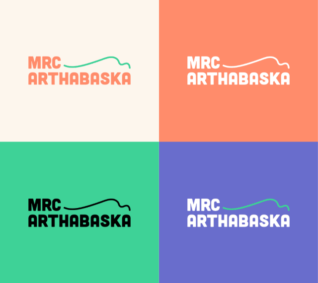 Quatre déclinaisons du logo de la MRC d'Arthabaska